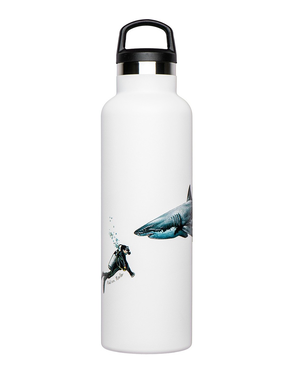 FISH TANK THERMIC WATER BOTTLE WHITE SHARK