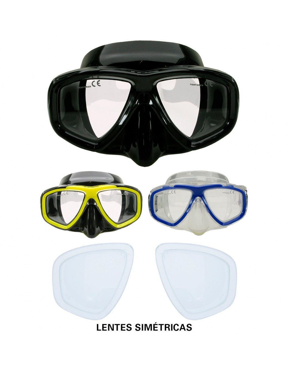 MASCARA BUCEO TDS GRADUADA MISTRAL + LENTES MIOPIA