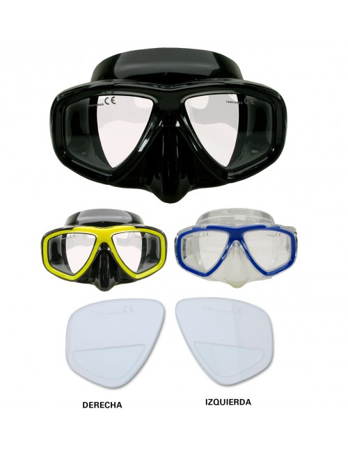 TDS MISTRAL SCUAB DIVING GRADUATED MASK + POSITIVE LENSES