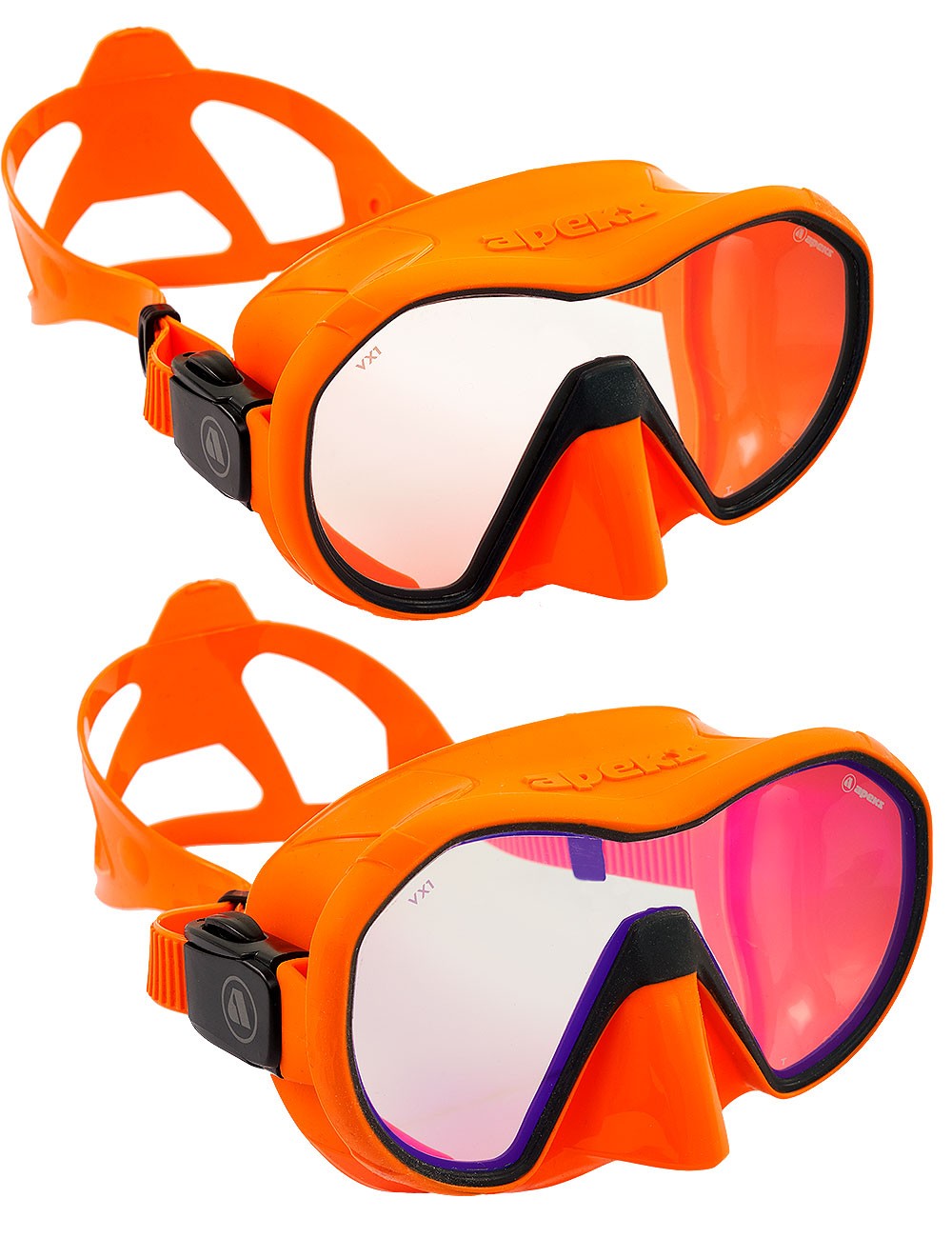 MASCARA APEKS BUCEO TEK Vx1 NARANJA GRIS