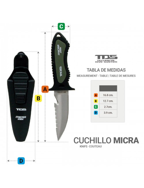 CUCHILLO TDS BUCEO MICRA INOX