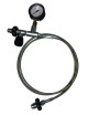 OXYGEN METALIC DECANTING HOSE W/PRESSURE GAUGE