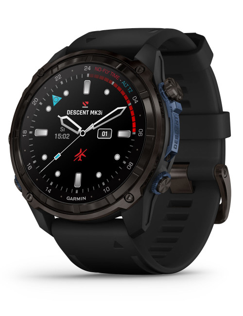 GARMIN DESCENT™ Mk3i COMPUTER 51 MM TITANIUM GREY DLC BLACK SILICONE STRAP