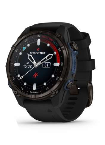 GARMIN DESCENT™ Mk3i COMPUTER 43 MM TITANIUM GREY DLC BLACK SILICONE STRAP