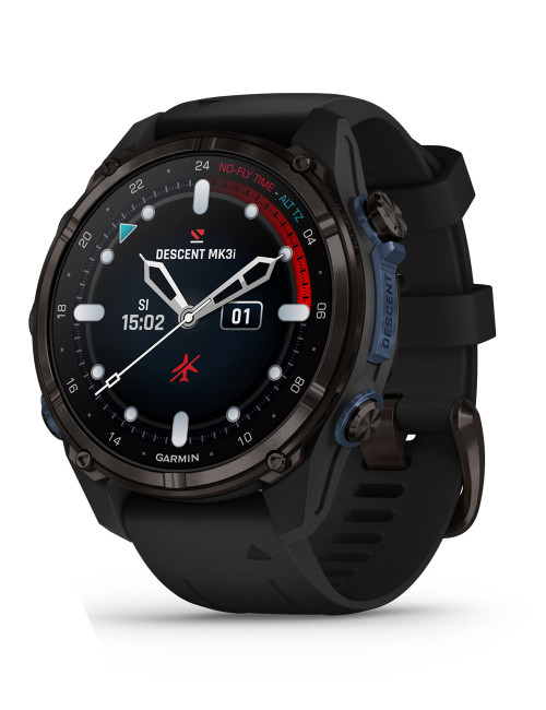 GARMIN DESCENT™ Mk3i COMPUTER 43 MM TITANIUM GREY DLC BLACK SILICONE STRAP