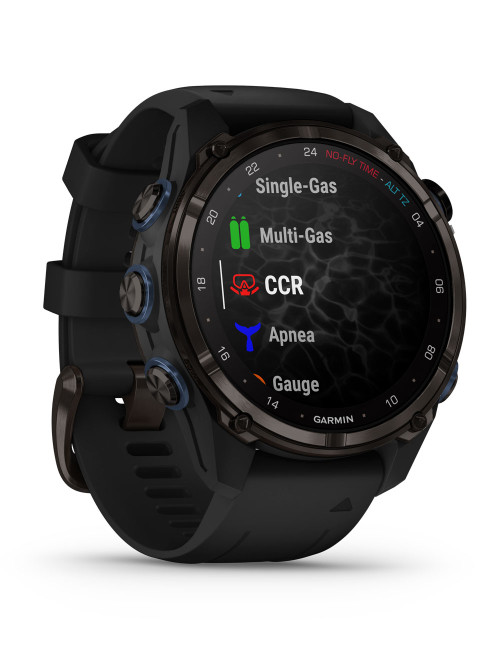 GARMIN DESCENT™ Mk3i COMPUTER 43 MM TITANIUM GREY DLC BLACK SILICONE STRAP