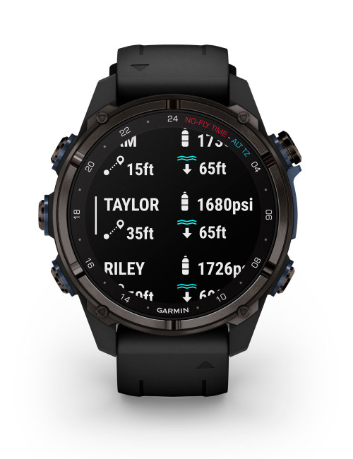 GARMIN DESCENT™ Mk3i COMPUTER 43 MM TITANIUM GREY DLC BLACK SILICONE STRAP