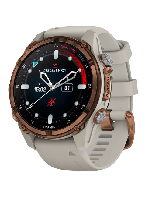 GARMIN DESCENT™ Mk3i COMPUTER 43 MM BRONZE TITANIUM PVD COATING GRAY SILICONE STRAP