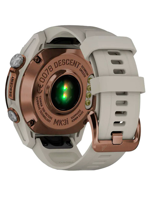 GARMIN DESCENT™ Mk3i COMPUTER 43 MM BRONZE TITANIUM PVD COATING GRAY SILICONE STRAP