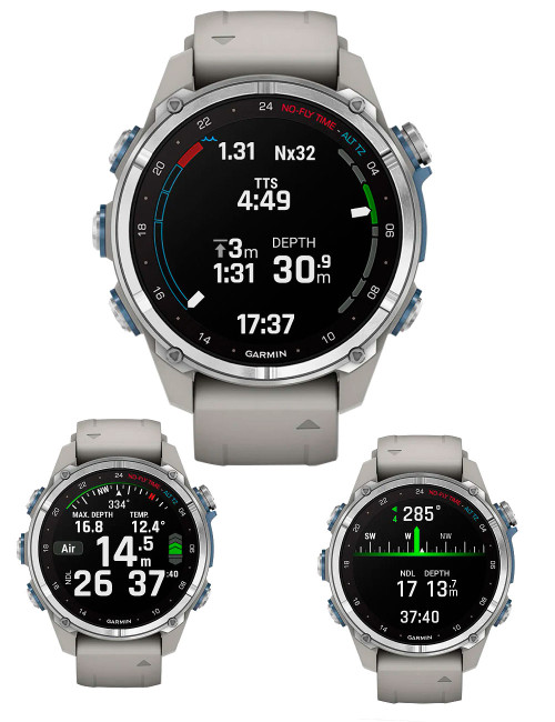 GARMIN DESCENT™ Mk3 COMPUTER 43 MM STAINLESS STEEL GRAY SILICONE STRAP