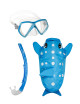 KIT SNORKELING ENFANT ZOO MASQUE + TUBA + SAC POISSON BLEU