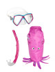 KIT SNORKELING ENFANT ZOO MASQUE + TUBA + SAC SEPIA ROSE